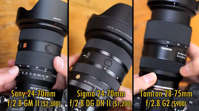 Sony 24-70mm II vs Sigma 24-70mm II vs Tamron 28-75mm G2 Comparison Best Lens
